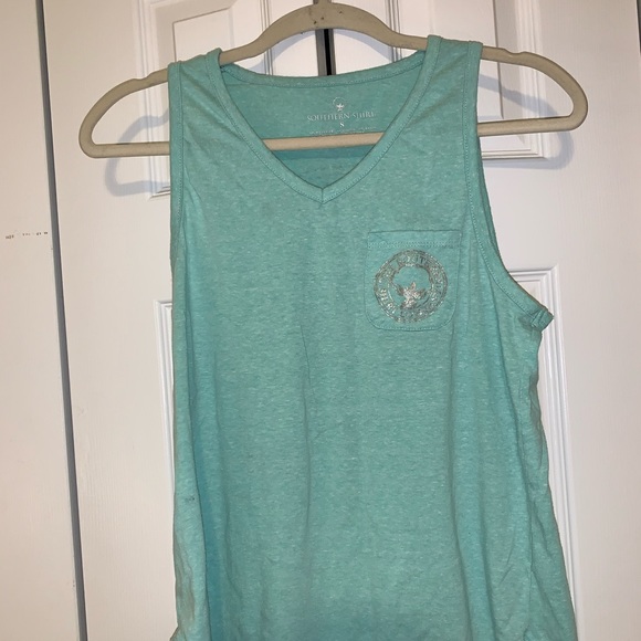 Green/blue The Southern Shirt Company tank top - Picture 2 of 2